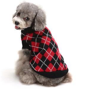 Classic Plaid Print Dog fleece Sweater N12380