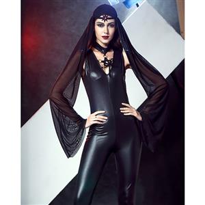 Women's Black Jumpsuit Egyptian Queen Halloween Cosplay Costume N12007