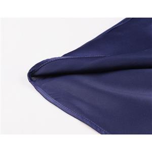 Elegant Dark-blue Off-shoulder Pleated Bodice High Waist High Low Party Dress N18699