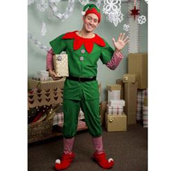 5pcs Men's Elf Shirt and Cropped Pants Family Look Party Performance Christmas Costume XT20046