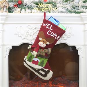 Elk Stocking Gift Bag Christmas Eve Dinner Party Tree Decoration Accessory XT19917