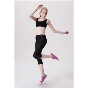 Fashion Stretchy Athletic Plain Capri Pants Workout Leggings Yoga Running Exercise L11711