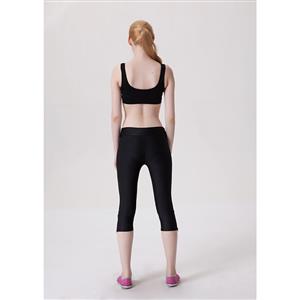 Fashion Stretchy Athletic Plain Capri Pants Workout Leggings Yoga Running Exercise L11711