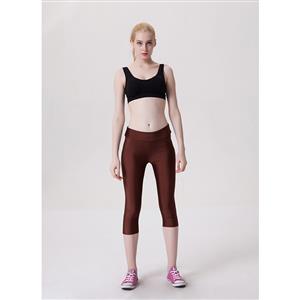 Fashion Stretchy Athletic Corssfit Plain Capri Pants Workout Leggings Yoga Running Exercise L11714