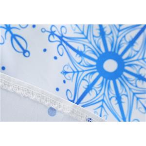 Fashion Snowflake Pattern Long Sleeves Round Neckline High Waist Christmas Midi Dress N18570