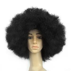 Fashion Black Natural Soft Fluffy Explosion Head Hair Modeling Carnival Party Wig MS19656