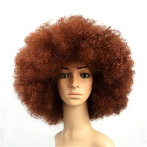 Fashion Brown Natural Soft Fluffy Explosion Head Hair Modeling Carnival Party Wig MS19659