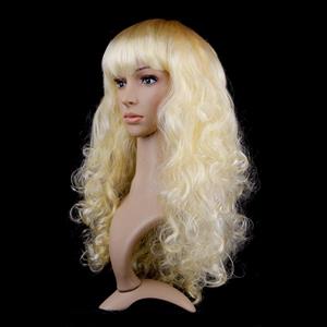 Women's Fashion Gold Masquerade Long Wig Sexy Party Small Wave Wig MS16085