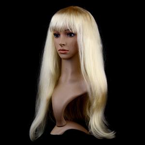 Women's Fashion Gold Straight Bangs Cosplay Wig Long Straight Hair Wig MS16115