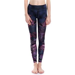 Classical Printed Yoga Pants, High Waist Tight Yoga Pants, Fashion Printed Fitness Pants, Casual Stretchy Sport Leggings, Women's High Waist Tight Full length Pants, #L16178