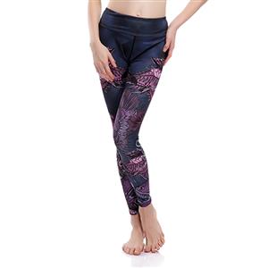 Women's Fashion Black High Waist 3D Fish Pattern Elastic Yoga Pants Sports Leggings L16178
