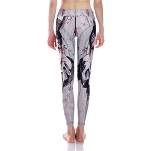 Women's Fashion High Waist 3D Digital Figure Pattern Elastic Yoga Pants Sports Leggings L16182