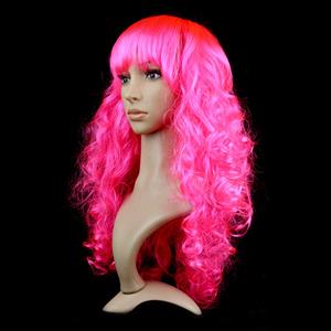 Women's Fashion Hot-Pink Masquerade Long Wig Sexy Party Small Wave Wig MS16090
