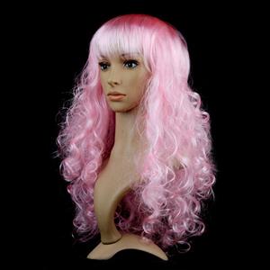 Women's Fashion Pink Masquerade Long Wig Sexy Party Small Wave Wig MS16082