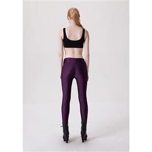 Fashion Stretchy Plain Zipper Casual Workout Leggings Exercise Bodybuilding Jogging L11760