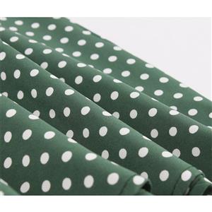 Vintage Polka Dots Square Neckline Short Sleeve High Waist Knee-length Dress N19065