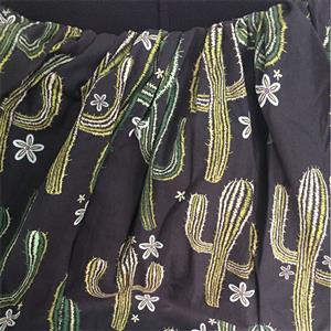 Fashion Casual Cactus Printing Longuette High Waist A-Line Skirt N18794