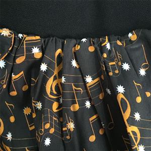 Fashion Casual Musical Note Printing Longuette High Waist A-Line Skirt N18795