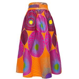 Fashion Casual Printing Longuette High Waist A-Line Skirt N18191