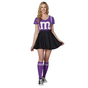 Lovely M&M's Halloween Costume, Spirit Halloween Adult Suspenders Skirt, Adult M&M's Costume Kit Costume, Classical M&M's Costume Kit,  Suspenders Skirt Cosplay Costume, #N20983