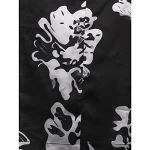 Women's Black V Neck Bell Sleeves Flowers Pattern Vacation Maxi Dress N15327