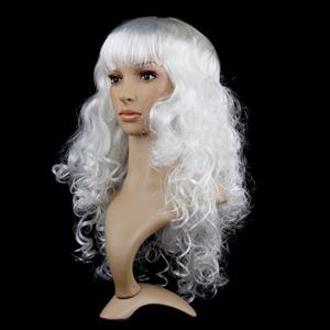 Women's Fashion White Masquerade Long Wig Sexy Party Small Wave Wig MS16079
