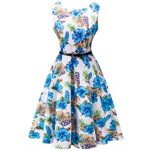 Retro Dresses for Women 1960, Vintage Dresses 1950's, Vintage Dress for Women, Gardon Dresses, Cheap Swing Dress, Floral Print Dress, #N12508