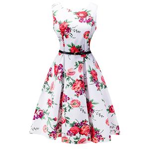 Retro Dresses for Women 1960, Vintage Dresses 1950's, Vintage Dress for Women, Gardon Dresses, Cheap Swing Dress, Floral Print Dress, #N12510