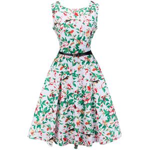Retro Dresses for Women 1960, Vintage Dresses 1950's, Vintage Dress for Women, Gardon Dresses, Cheap Swing Dress, Floral Print Dress, #N12513
