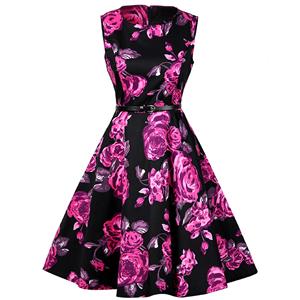 Retro Dresses for Women 1960, Vintage Dresses 1950's, Vintage Dress for Women, Gardon Dresses, Cheap Swing Dress, Floral Print Dress, #N12514
