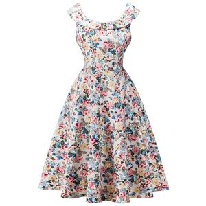 Retro Dresses for Women 1960, Vintage Dresses 1950's, Vintage Dress for Women, Gardon Dresses, Cheap Swing Dress, Floral Print Dress, #N12525
