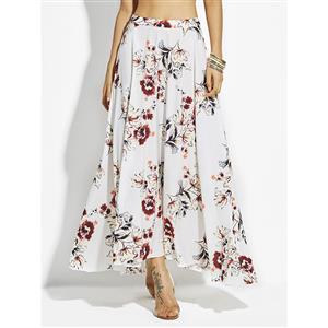 Fashion Women's Flower Print Ankle-length Skirt N14521