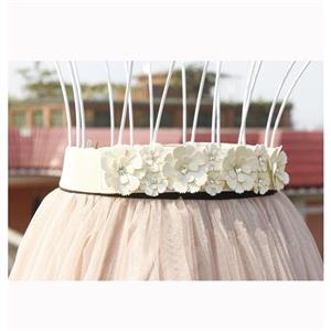Women's Flower Rhinestone Leather Elastic Dress Wide Waist Belt Band N15371