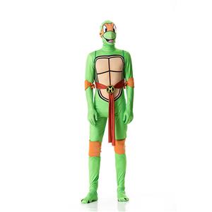 Halloween Funny Costumes, Ninja Cosplay Costume, Green Turtle Cosplay Costume, Turtle Jumpsuit Ninja Halloween Costume, Plus Size Costume, #N18011