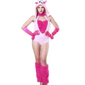 Exclusive Furry Polly Pinky Monster Costume Circus Girl Clown Cosplay Halloween Costume N18228