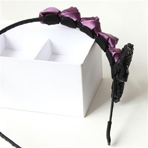 Gorgeous Girl's Purple Rose  Bow Hair Clasp J13034