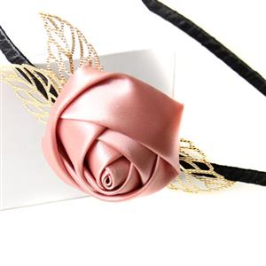 Gorgeous Girl's Pink Rose  leaf Hair Clasp J13035