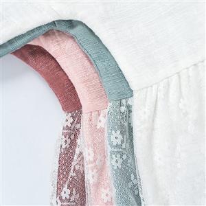 Girls' Lace Cotton Linen Dress N12171