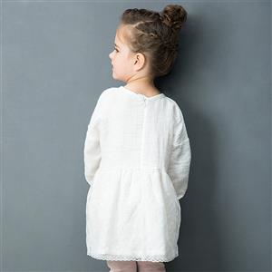 Girls' Lace Cotton Linen Dress N12174