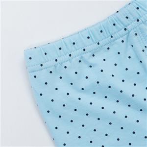 Girls Polka Dot Print Lace Trim Leggings N12237