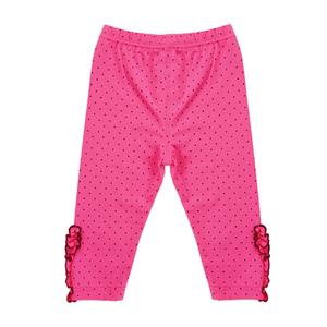 Girls Polka Dot Print Lace Trim Leggings N12239