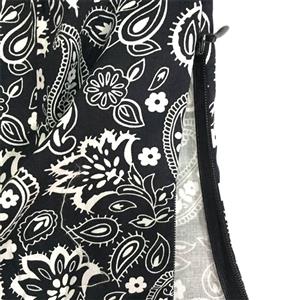 Gorgeous Paisley Pattern Black Short Sleeve Off Shoulder Blouse Top N18727