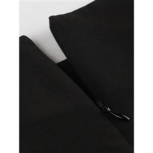 Women's Gothic Black Flare Bell Sleeve Sheath Dress N14973