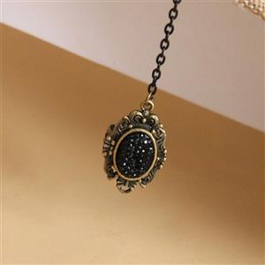 Gothic Black Lace Wristband Gem Bronze Daisy Embellished Bracelet with Ring J18162
