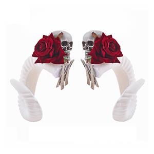 Gothic Lolita Rose Taro Devil White Cockle Side Clip Headwear Clip Hair Accessory N19532
