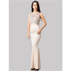 Cheap Clubwear Dress, Sexy Champagne Gown, Hot Sale Sleeveless Dress, Evening Party Dress, Sexy Evening Long Gown For Women, Fishtail Gown, #N12663