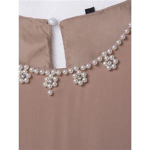 Hot Sale Summer Plain Sleeveless Lace Back Women's Midi Dress N14295