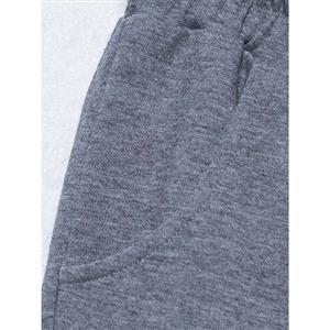 Women's Grey Sport Elastic Waist Slim Full Length Casual Pants N15679
