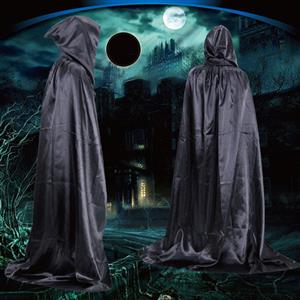 Grim Reaper Hooded Cape,Full Length Cloak,Halloween Costume,Adult Cosplay Party Costume Cloak,Bright Cloak,Evil Halloween Cape, #N20075