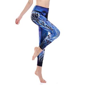 Women's Ultra Soft High Waist 3D Digital Jellyfish Pattern Yoga Workout Leggings L16242
